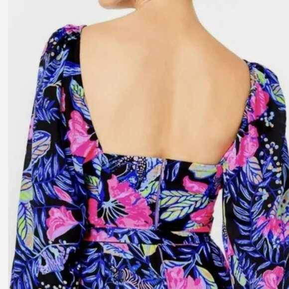 Lilly Pulitzer Lila Dress Long Sleeve Dress in Onyx Earned Stripes - Picture 3 of 15